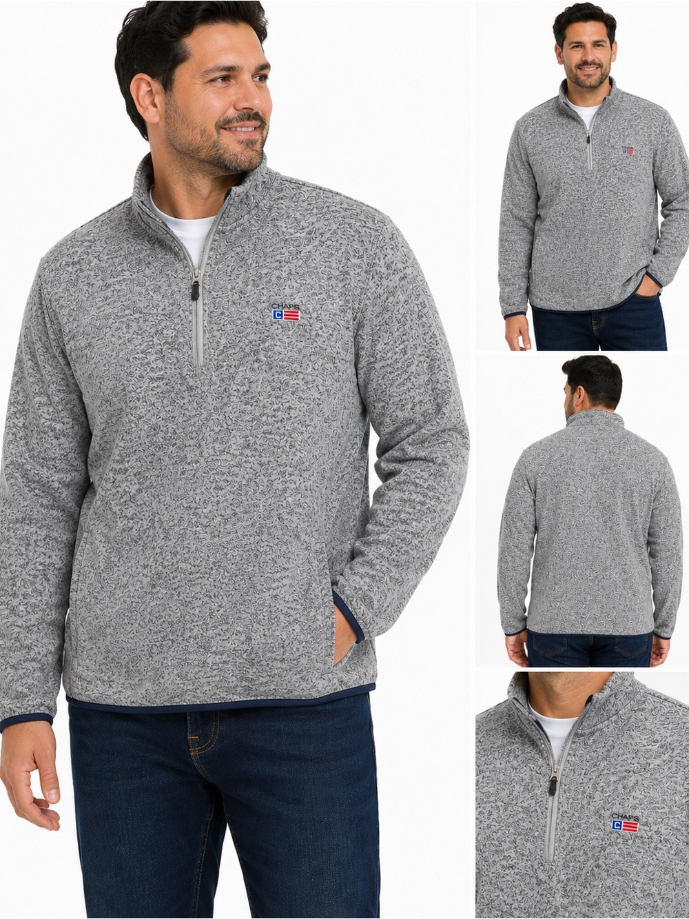 Chaps Men's Coastal Quarter Zip Sweater Fleece - Size XXL